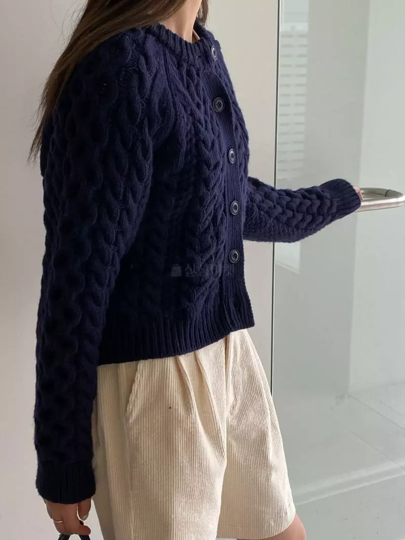 Knock - Korean Women Fashion - #momslook - Cable Cardigan - 9