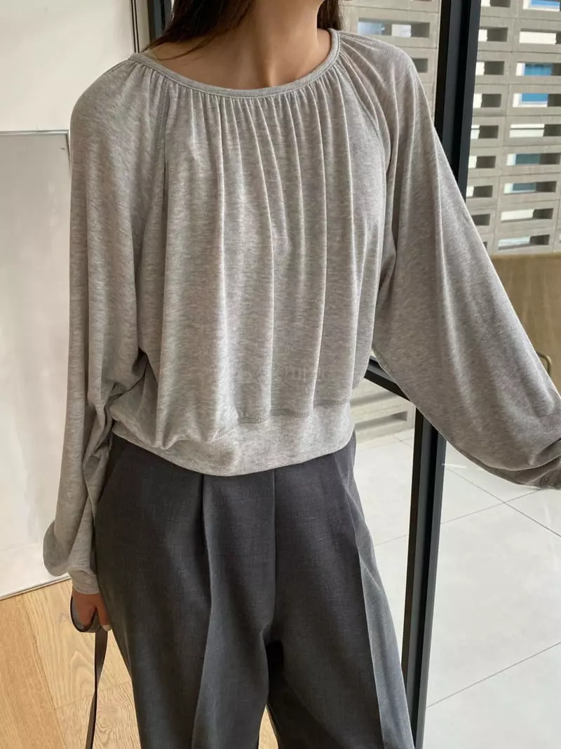 Knock - Korean Women Fashion - #momslook - Lady Shirring Tee - 6