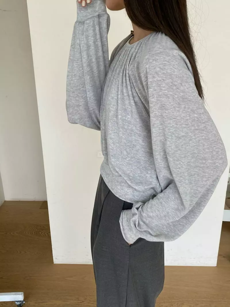 Knock - Korean Women Fashion - #momslook - Lady Shirring Tee - 7