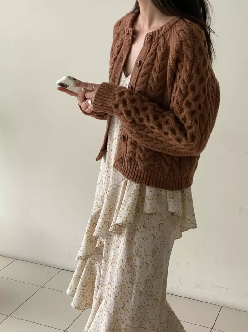 Knock - Korean Women Fashion - #vintagekidsstyle - Cable Cardigan - 12