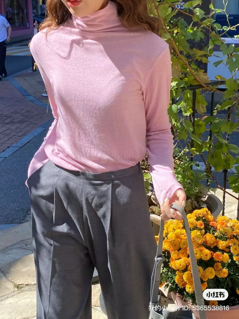 Knock - Korean Women Fashion - #womensfashion - Angora Span Turtleneck Tee