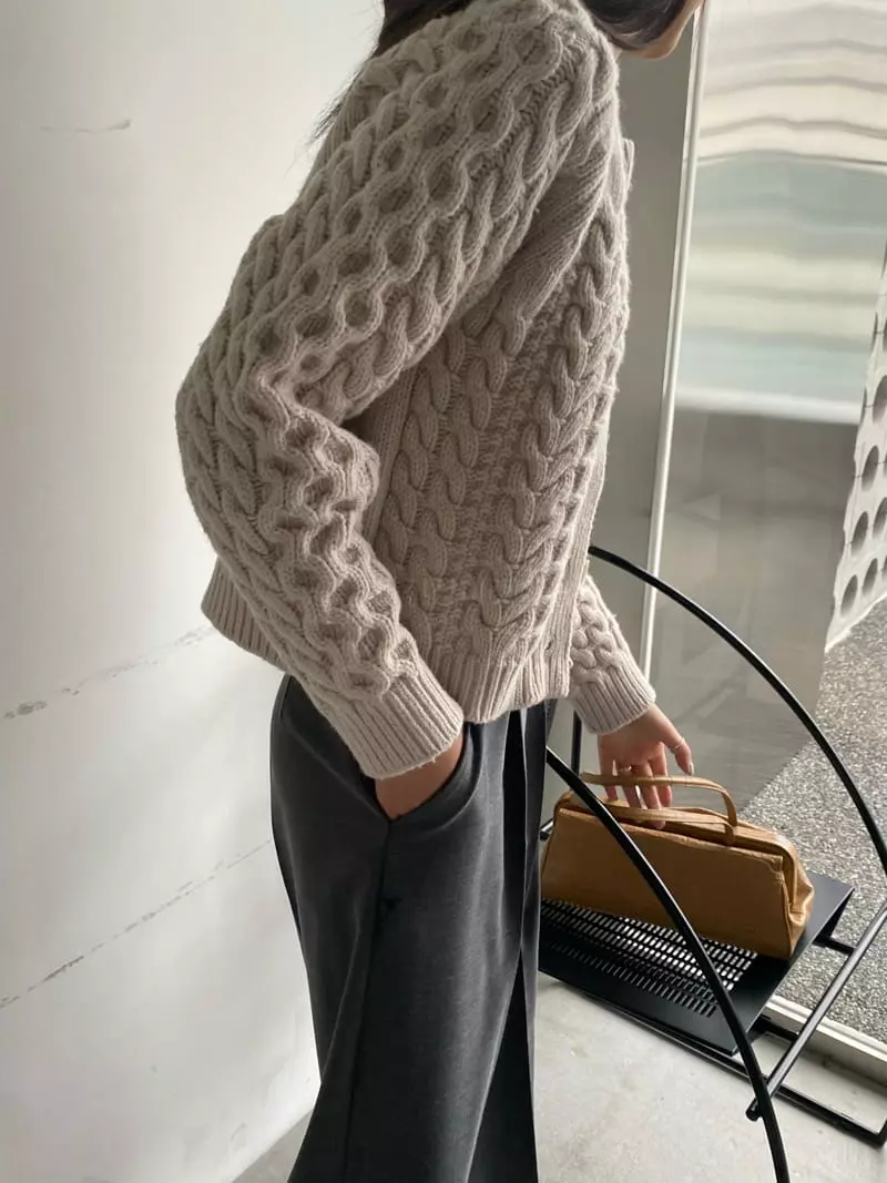 Knock - Korean Women Fashion - #womensfashion - Cable Cardigan - 2