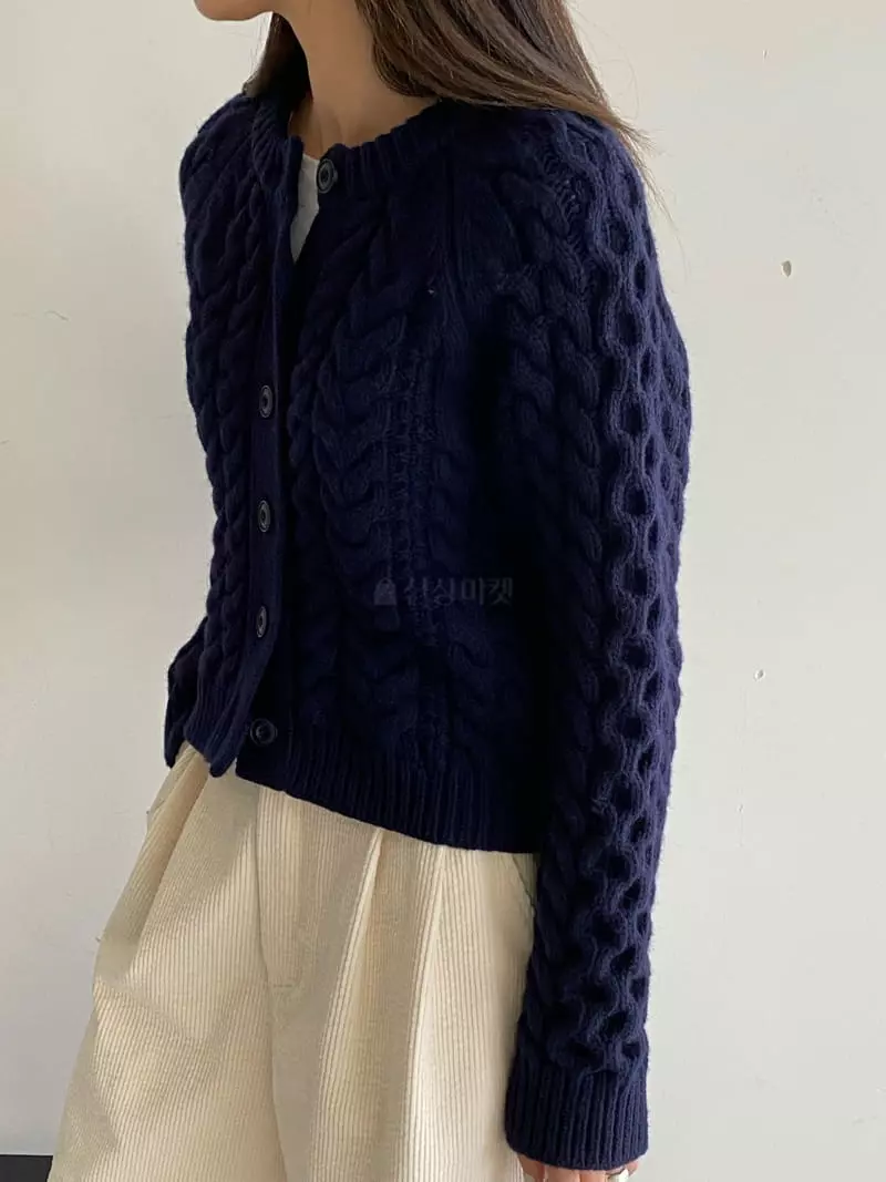 Knock - Korean Women Fashion - #womensfashion - Cable Cardigan - 6