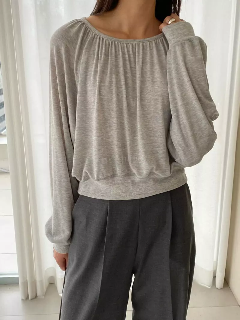 Knock - Korean Women Fashion - #womensfashion - Lady Shirring Tee