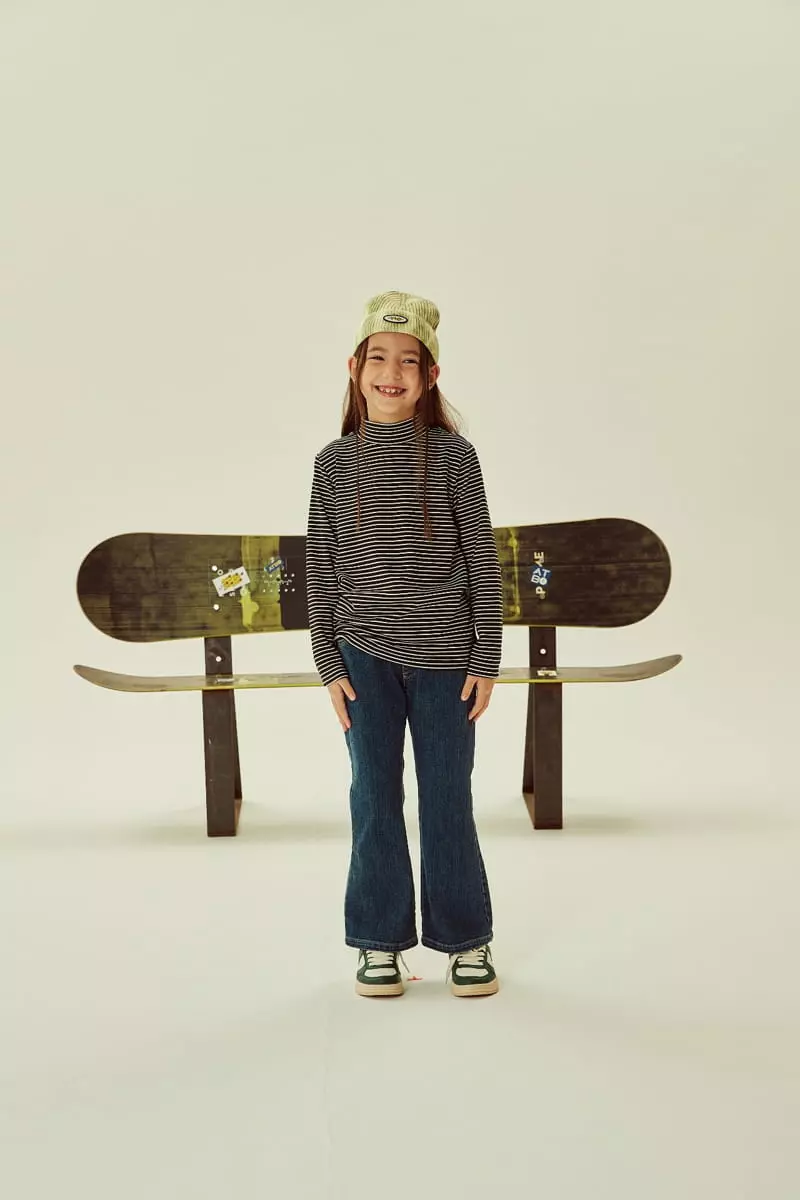Kokoyarn - Korean Children Fashion - #kidsshorts - Stripes Turtleneck Tee - 9