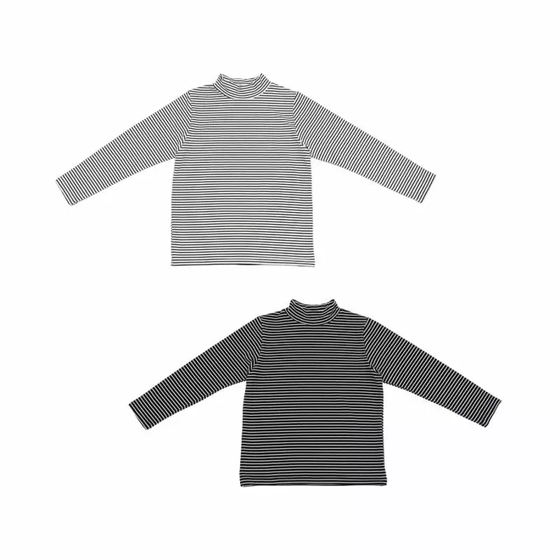 Kokoyarn - Korean Children Fashion - #minifashionista - Stripes Turtleneck Tee