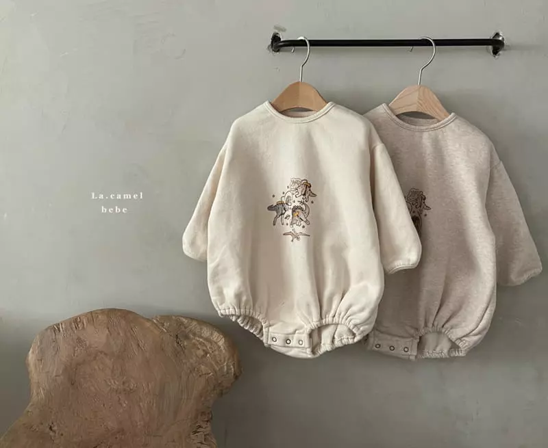 La Camel - Korean Baby Fashion - #babyoutfit - Dino Fleece Bodysuit - 2