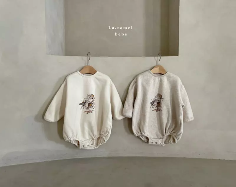 La Camel - Korean Baby Fashion - #babywear - Dino Fleece Bodysuit - 3
