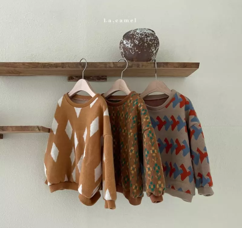 La Camel - Korean Children Fashion - #toddlerclothing - Kind Jacquard Knit Tee