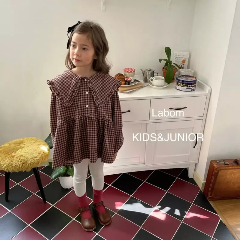 Labom - Korean Children Fashion - #stylishchildhood - Girl Check Blouse - 4