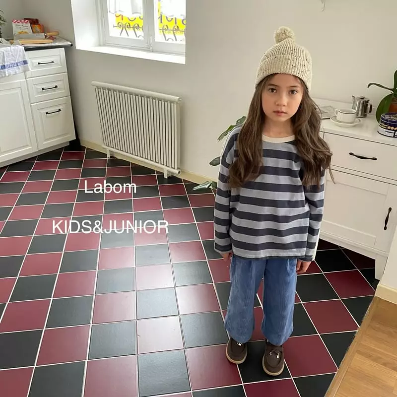Labom - Korean Children Fashion - #childrensboutique - Fleece Stripes Color Tee