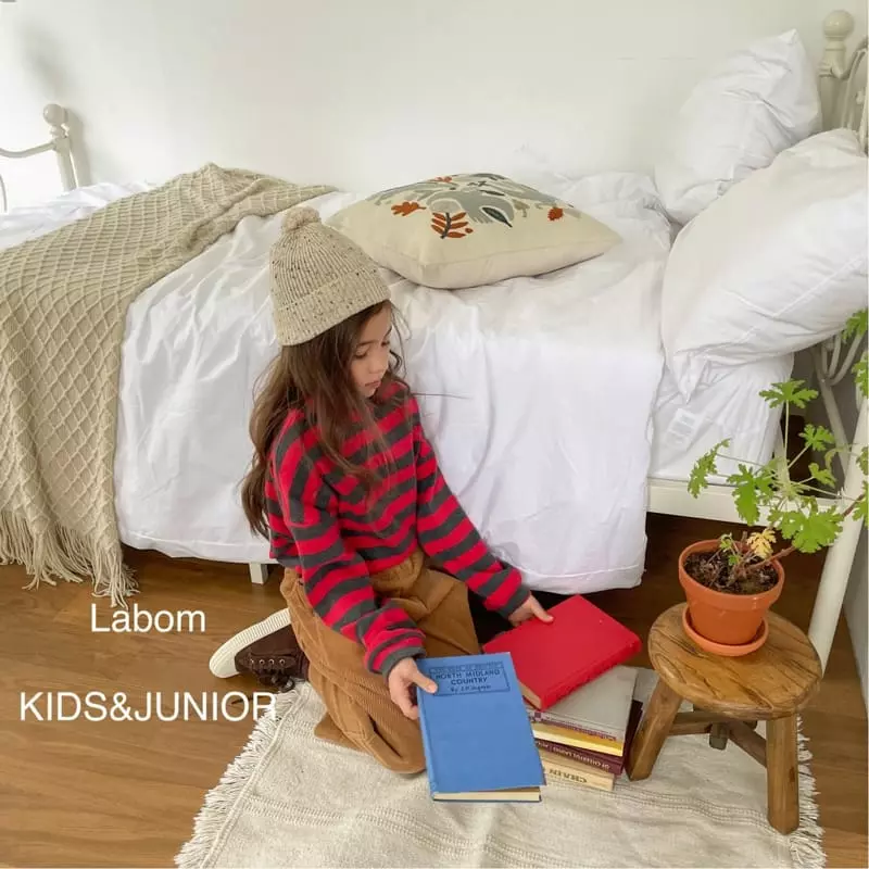 Labom - Korean Children Fashion - #designkidswear - Loose Stripes Turtleneck Tee - 5