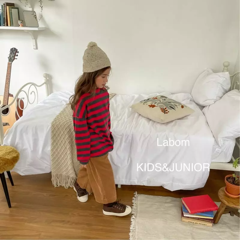 Labom - Korean Children Fashion - #discoveringself - Loose Stripes Turtleneck Tee - 6