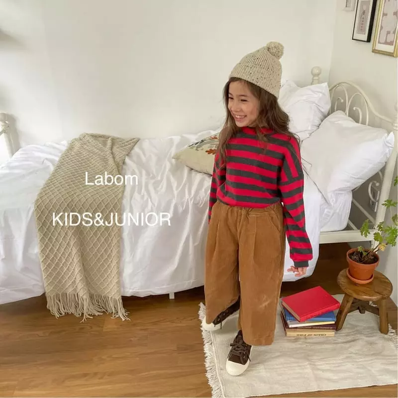 Labom - Korean Children Fashion - #fashionkids - Loose Stripes Turtleneck Tee - 7