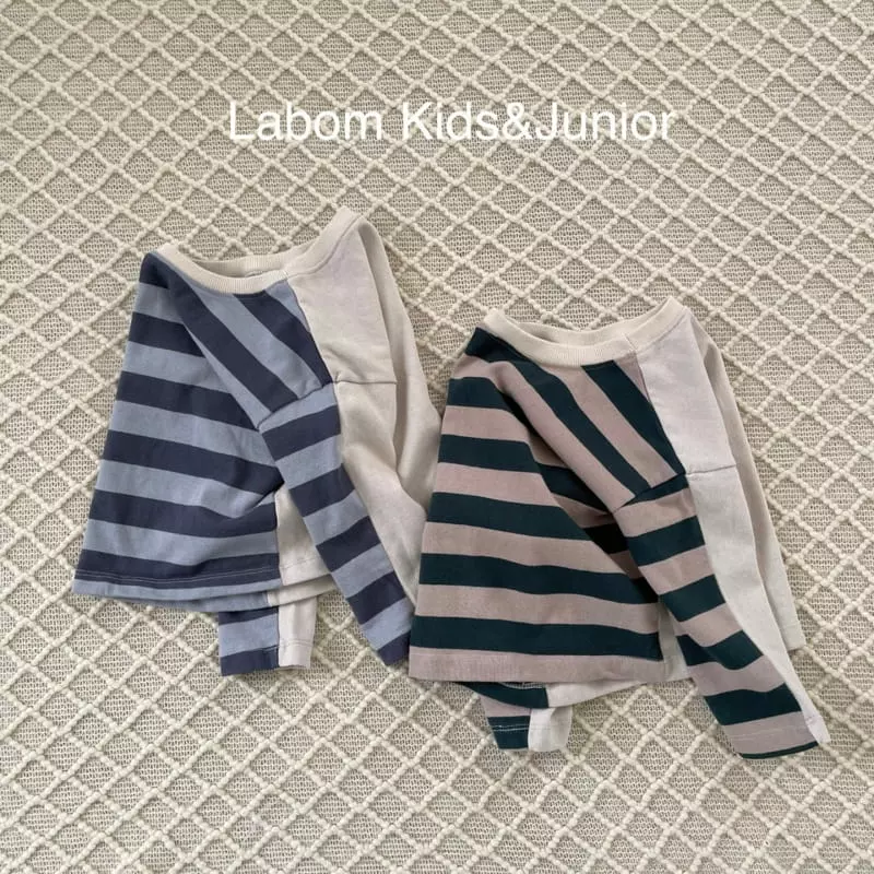 Labom - Korean Children Fashion - #kidzfashiontrend - Fleece Stripes Color Tee - 7
