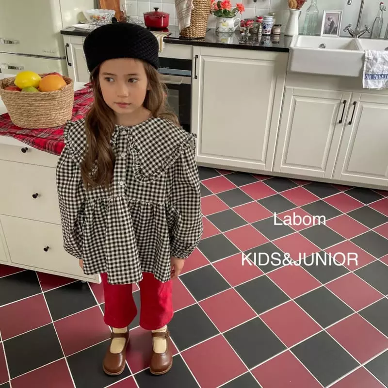 Labom - Korean Children Fashion - #stylishchildhood - Girl Check Blouse - 3