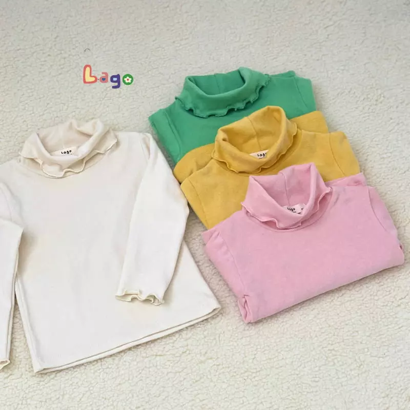 Lago - Korean Children Fashion - #kidsshorts - Terry Turtleneck Tee