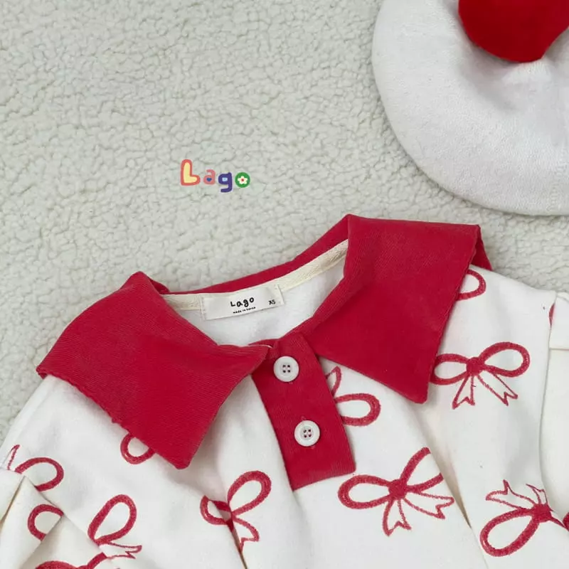 Lago - Korean Children Fashion - #littlefashionista - Ribbon Collar One-piece - 3