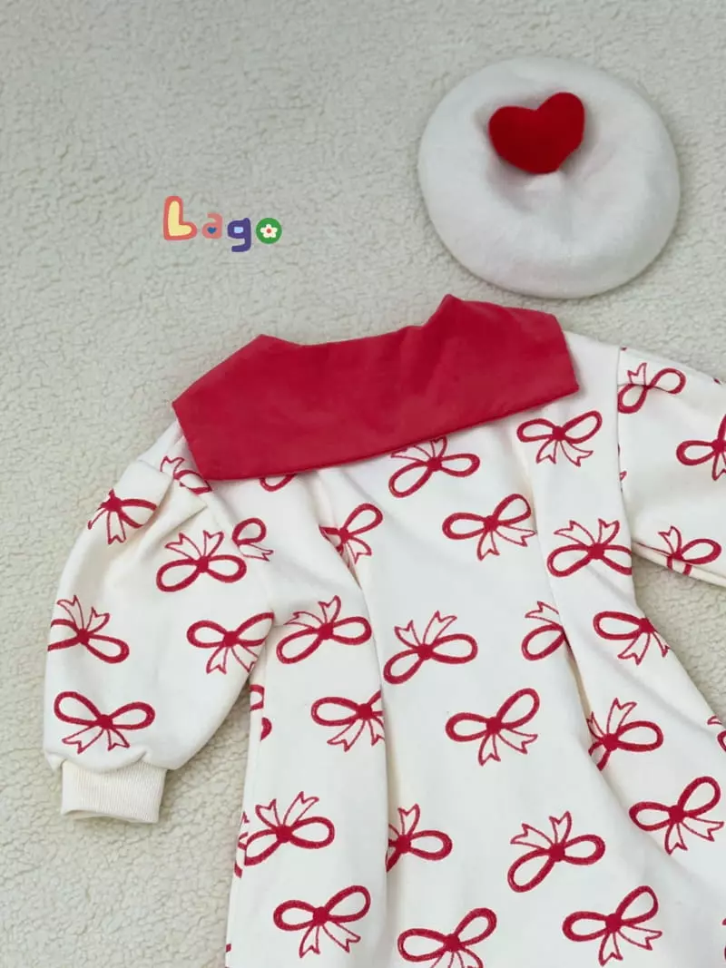 Lago - Korean Children Fashion - #littlefashionista - Ribbon Collar One-piece - 4