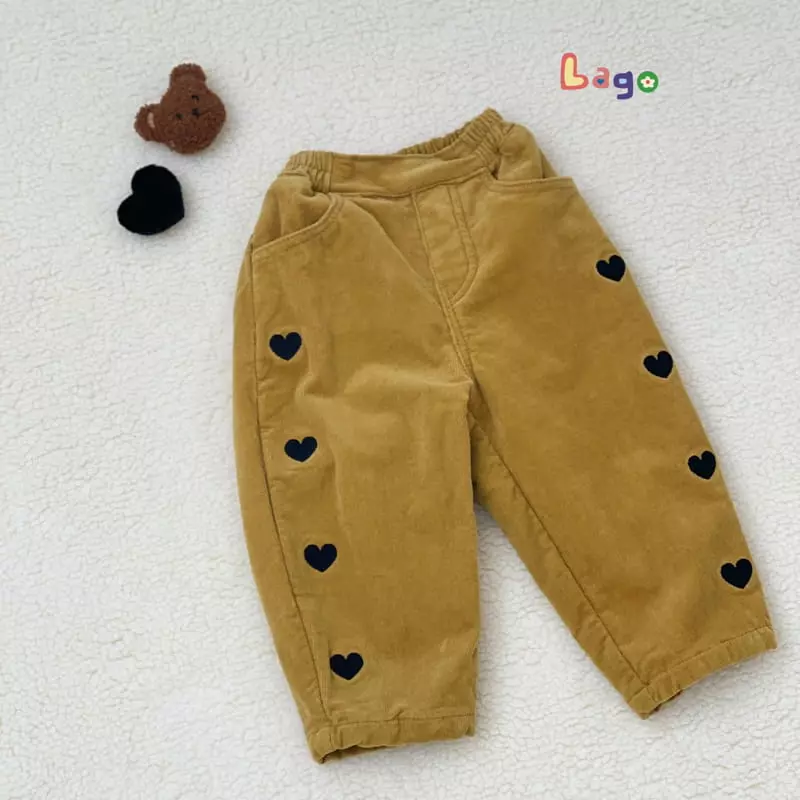 Lago - Korean Children Fashion - #minifashionista - Heart Embroidery Pants - 4