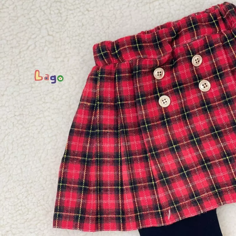 Lago - Korean Children Fashion - #prettylittlegirls - Ive Check Skirt Leggings - 3