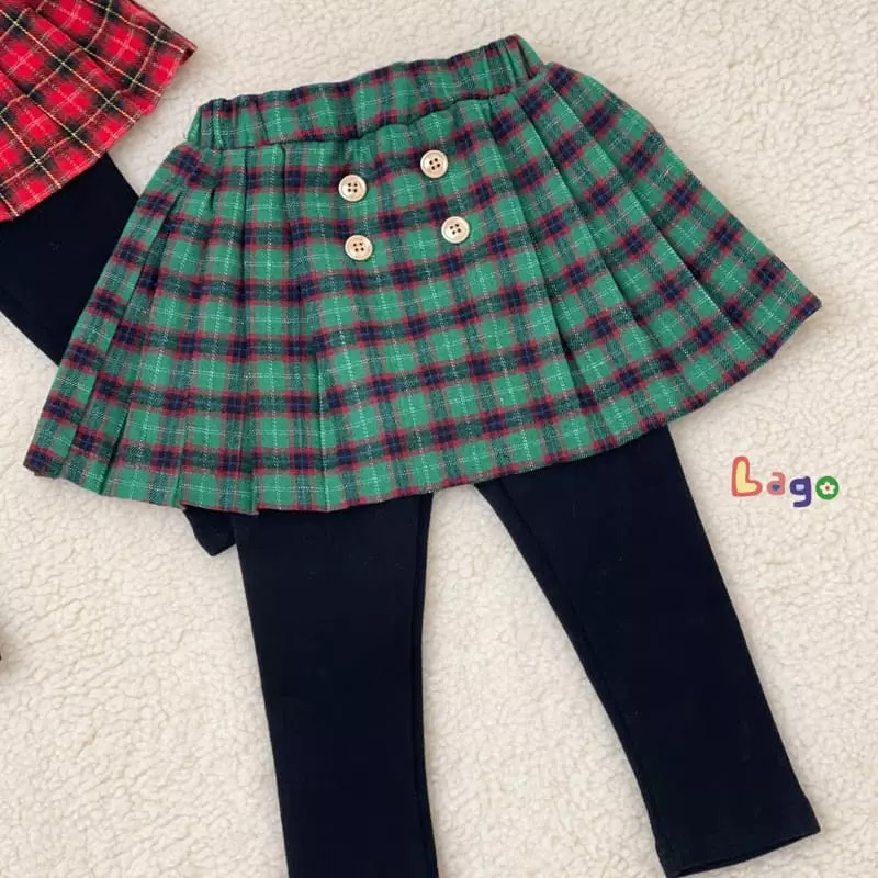 Lago - Korean Children Fashion - #prettylittlegirls - Ive Check Skirt Leggings - 4