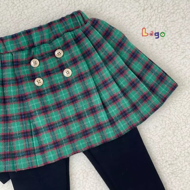 Lago - Korean Children Fashion - #toddlerclothing - Ive Check Skirt Leggings - 5