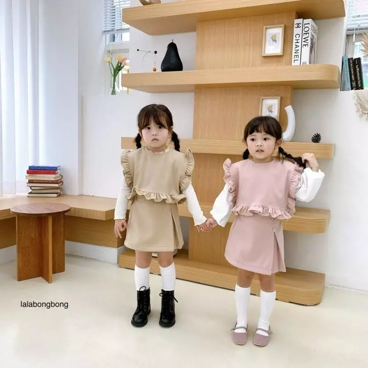 Lalabongbong - Korean Children Fashion - #kidsshorts - Button Skirt