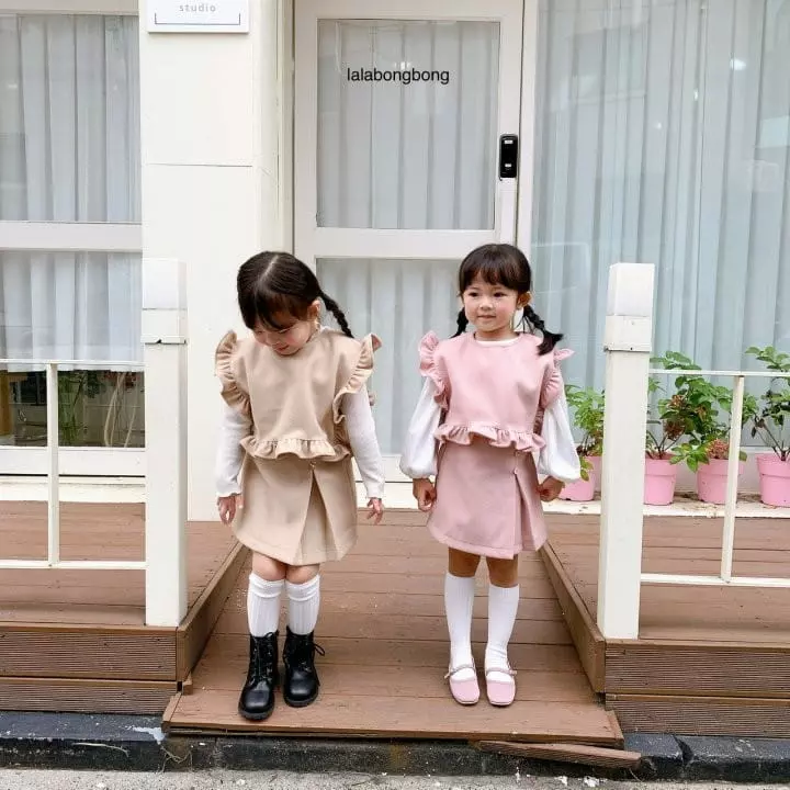 Lalabongbong - Korean Children Fashion - #littlefashionista - Button Skirt - 5