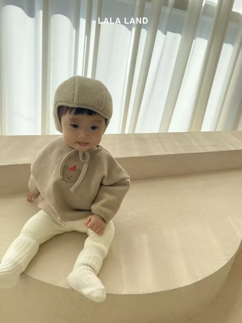 Lalaland - Korean Baby Fashion - #babygirlfashion - Bebe Hat Piping Bear Sweatshirt - 12