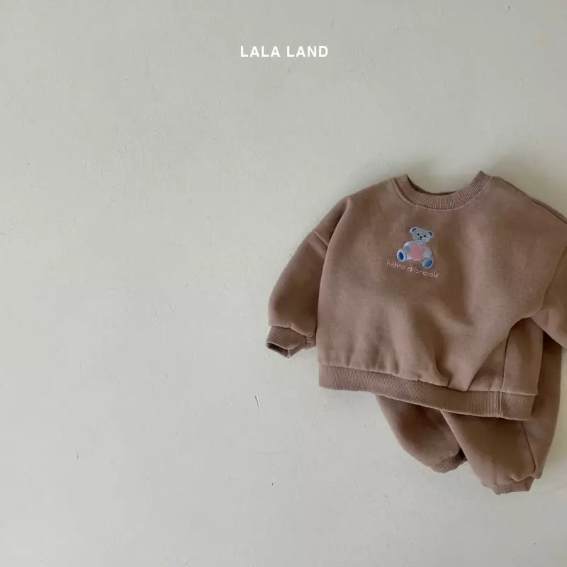 Lalaland - Korean Baby Fashion - #babyootd - Beeb Heart Bear Top Bottom Set - 11
