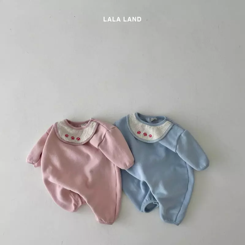 Lalaland - Korean Baby Fashion - #babyoutfit - Beeb Mushroom Bib Bodysuit