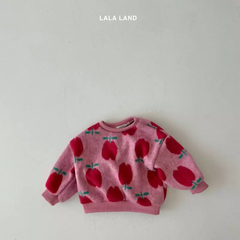 Lalaland - Korean Children Fashion - #Kfashion4kids - Apple Knit Sweatshirt - 7