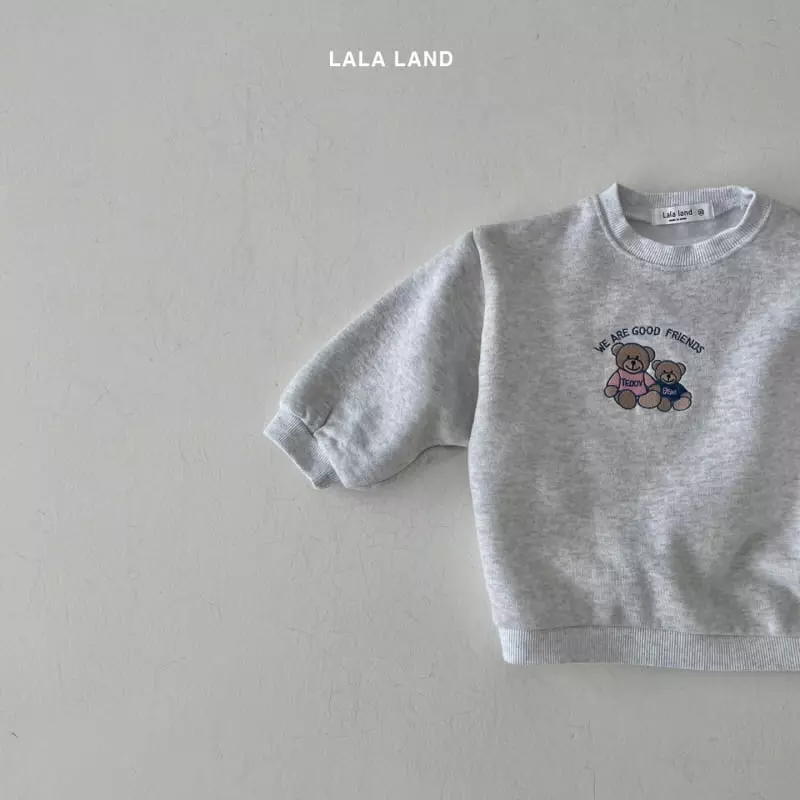 Lalaland - Korean Children Fashion - #designkidswear - Bear Embroidery Sweatshirt - 6