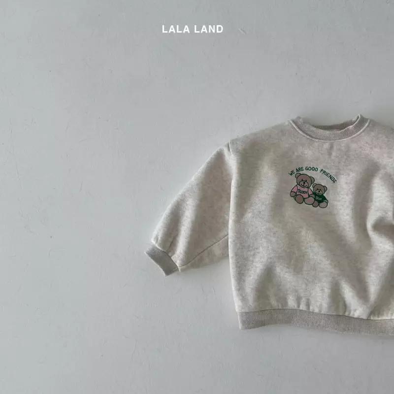 Lalaland - Korean Children Fashion - #kidsshorts - Bear Embroidery Sweatshirt - 9