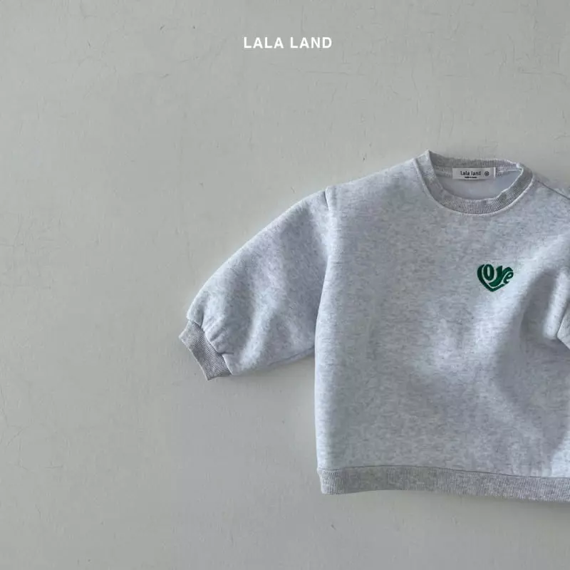 Lalaland - Korean Children Fashion - #kidsshorts - Heart Embrodiery Sweatshirt - 6