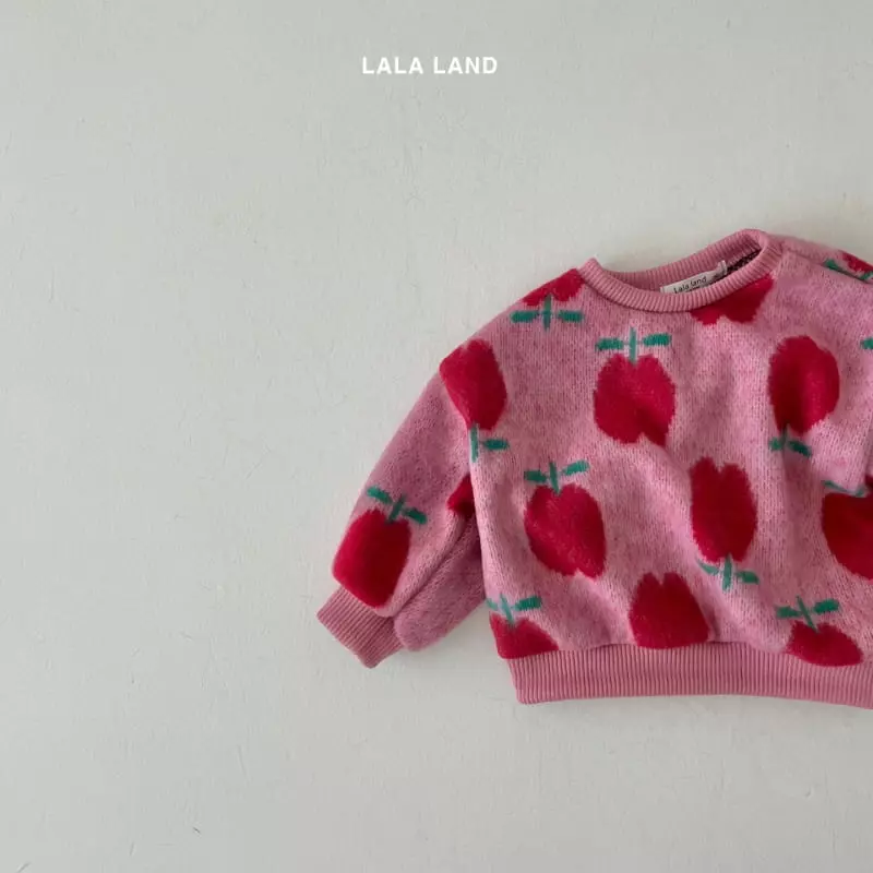 Lalaland - Korean Children Fashion - #kidzfashiontrend - Apple Knit Sweatshirt - 6
