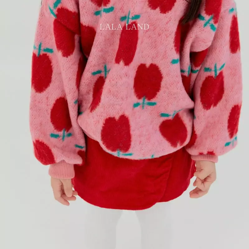 Lalaland - Korean Children Fashion - #littlefashionista - Apple Knit Sweatshirt - 8