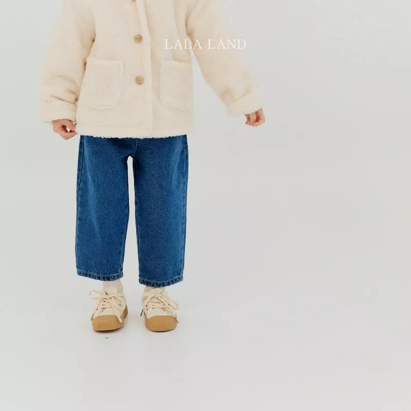 Lalaland - Korean Children Fashion - #magicofchildhood - Fleece Round Jeans - 10