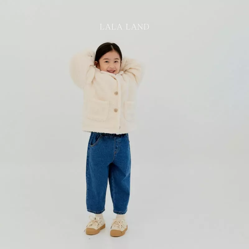 Lalaland - Korean Children Fashion - #minifashionista - Fleece Round Jeans - 11