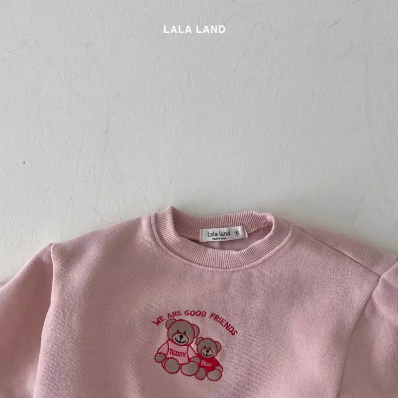 Lalaland - Korean Children Fashion - #prettylittlegirls - Bear Embroidery Sweatshirt - 2