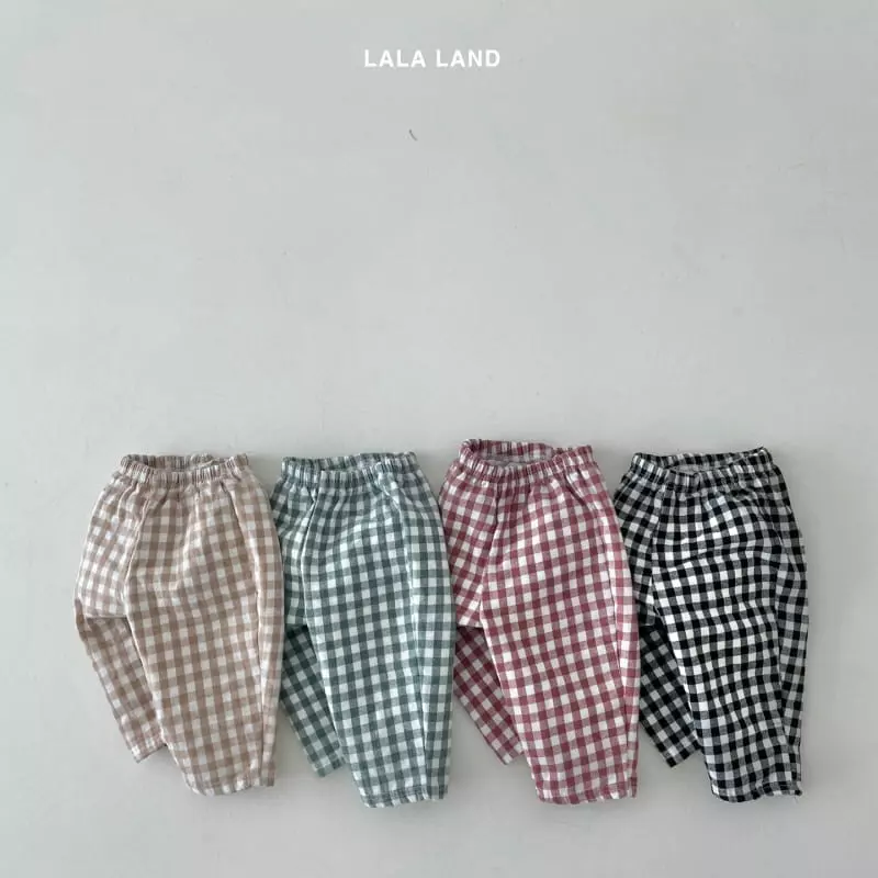 Lalaland - Korean Children Fashion - #toddlerclothing - Jue Jue Check Pants