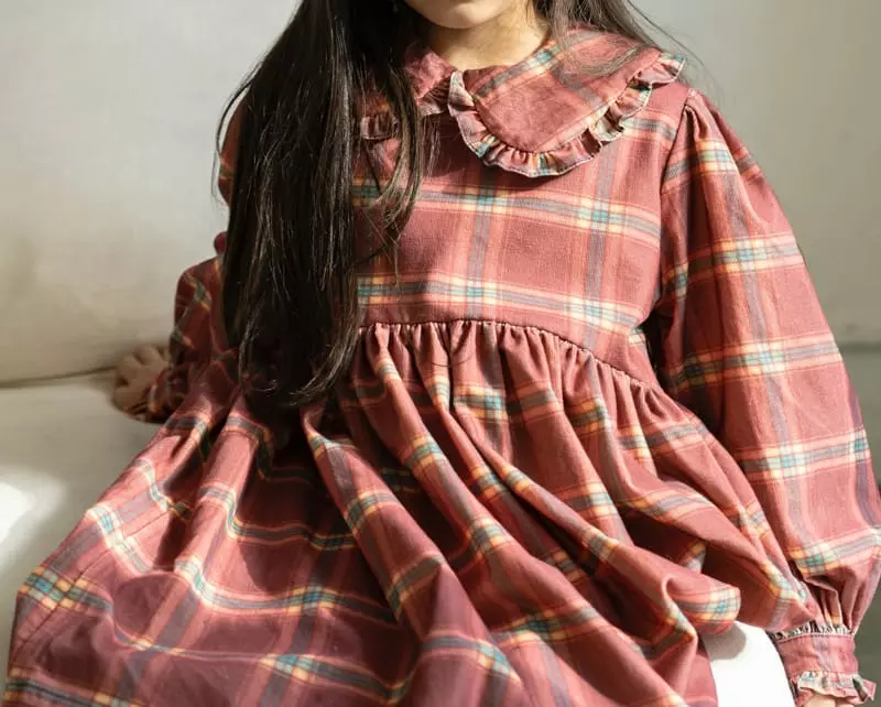 Le Bev - Korean Children Fashion - #Kfashion4kids - Classic Check One-piece - 2