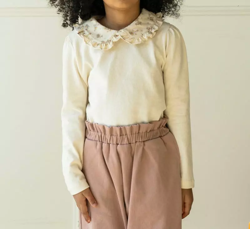 Le Bev - Korean Children Fashion - #stylishchildhood - Floral Collar Tee - 4