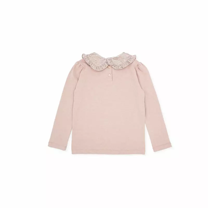 Le Bev - Korean Children Fashion - #todddlerfashion - Floral Collar Tee