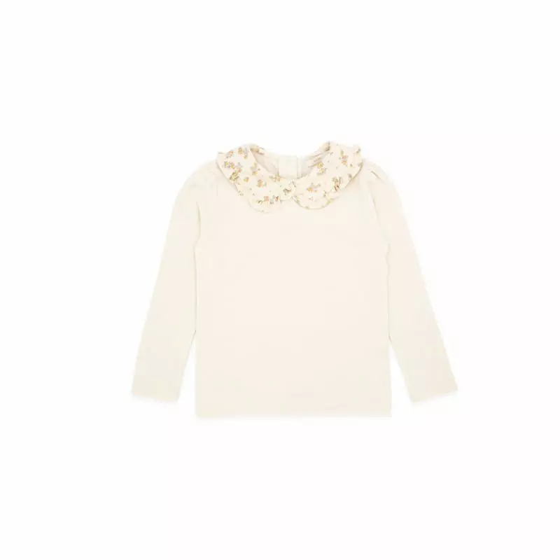 Le Bev - Korean Children Fashion - #toddlerclothing - Floral Collar Tee - 2