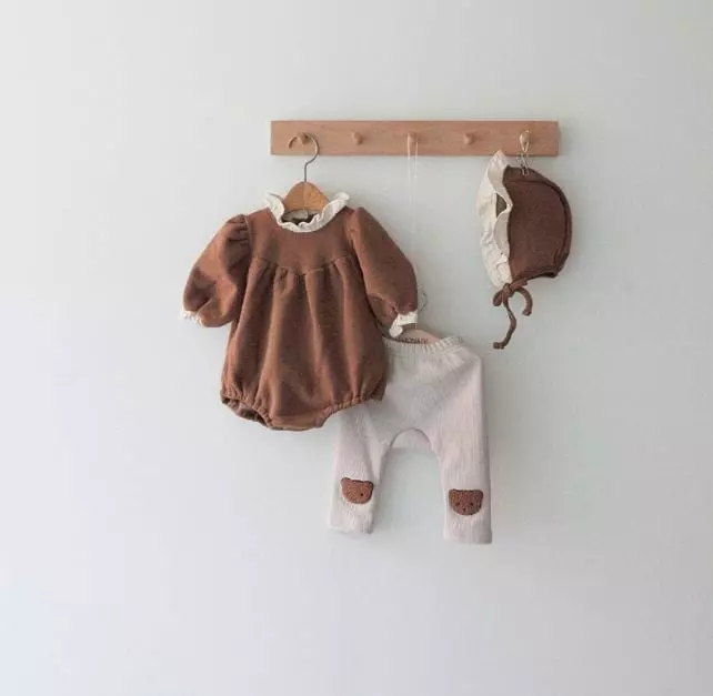 Lemonade - Korean Baby Fashion - #babyfever - Marlang Fleece Bodysuit with Hat - 2