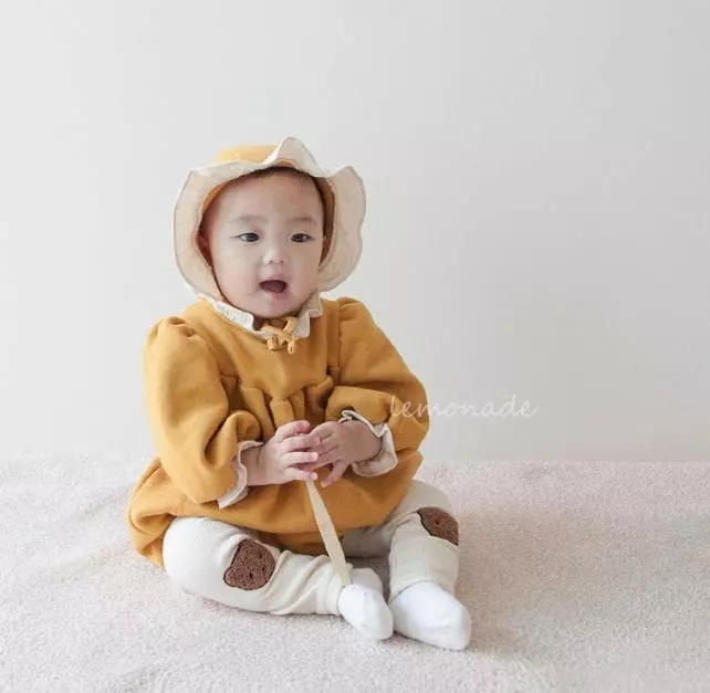 Lemonade - Korean Baby Fashion - #babygirlfashion - Marlang Fleece Bodysuit with Hat - 3