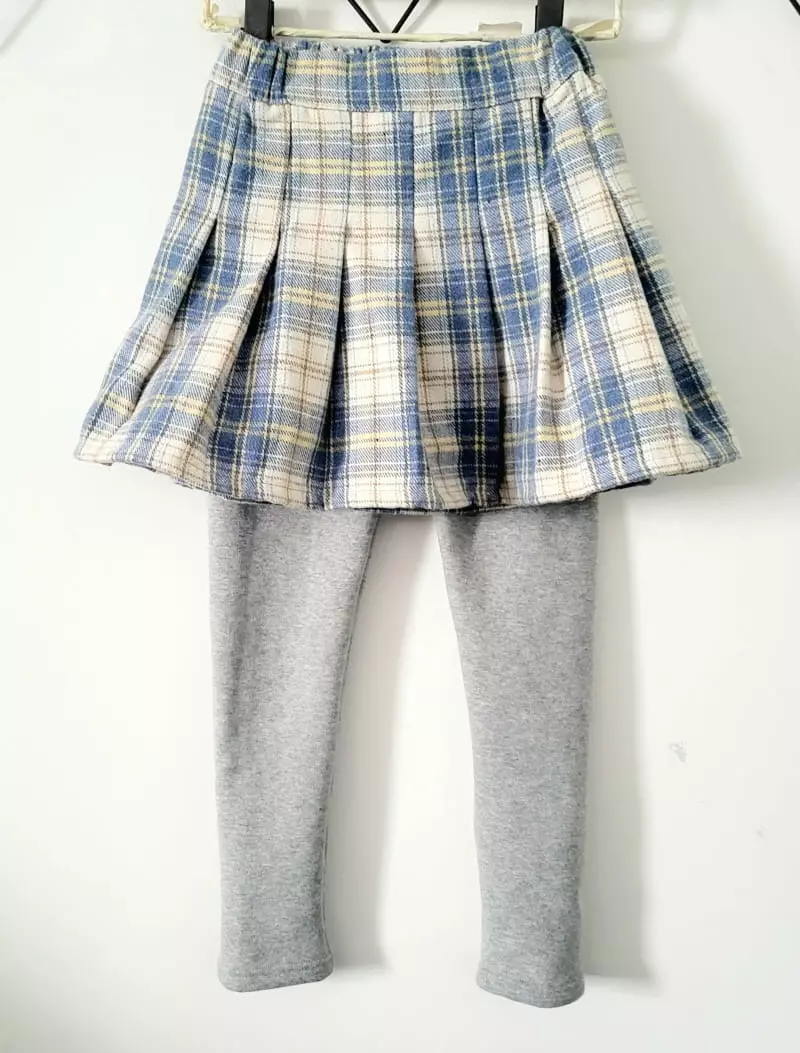 Lilas - Korean Children Fashion - #designkidswear - Check Wrinkle Leggings - 10