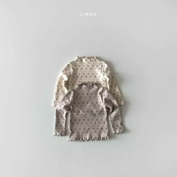 Lindo - Korean Children Fashion - #kidsshorts - Winter Flower Turtleneck Tee